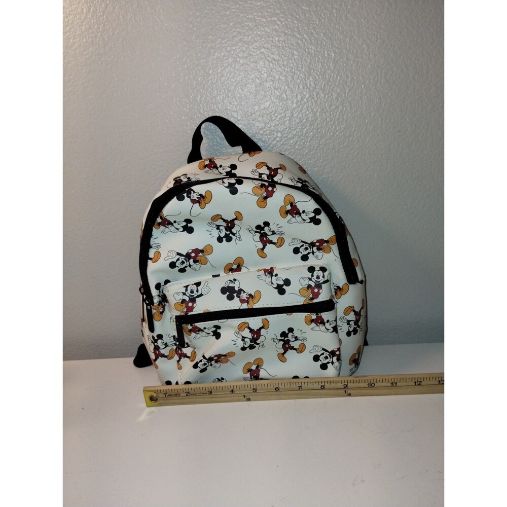 Bioworld Disney MINI Backpack Multi-Color MICKEY MOUSE Print White 11" x 9" - Picture 10 of 10
